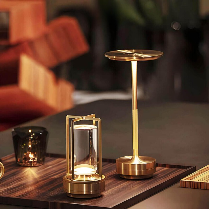 LumiVogue | Kabellose Kristall-Tischlampe – Warmes dimmbares Stimmungslicht