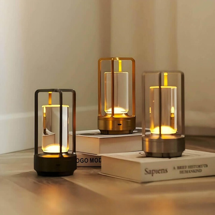 LumiVogue | Kabellose Kristall-Tischlampe – Warmes dimmbares Stimmungslicht