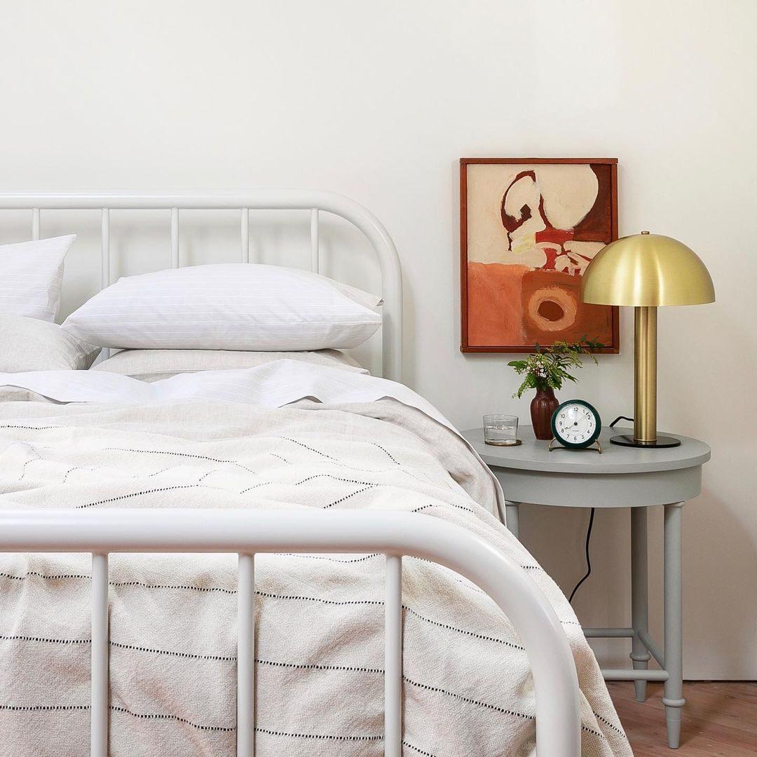 Elegante Tischlampe im Pilzdesign – Dimmbar, Metallkörper in Weiß, Blau und Kupfer, Ideal für Wohnzimmer und Schlafzimmer 2