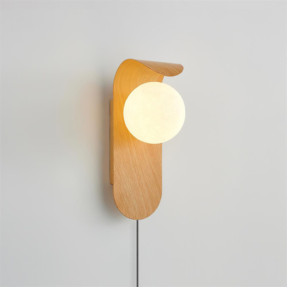 Moderne Frosted Acryl Wandlampe mit Holzsockel – Feuchtraum geeignet für Innen- und Außenbereich, sanfte Lichtdiffusion 9