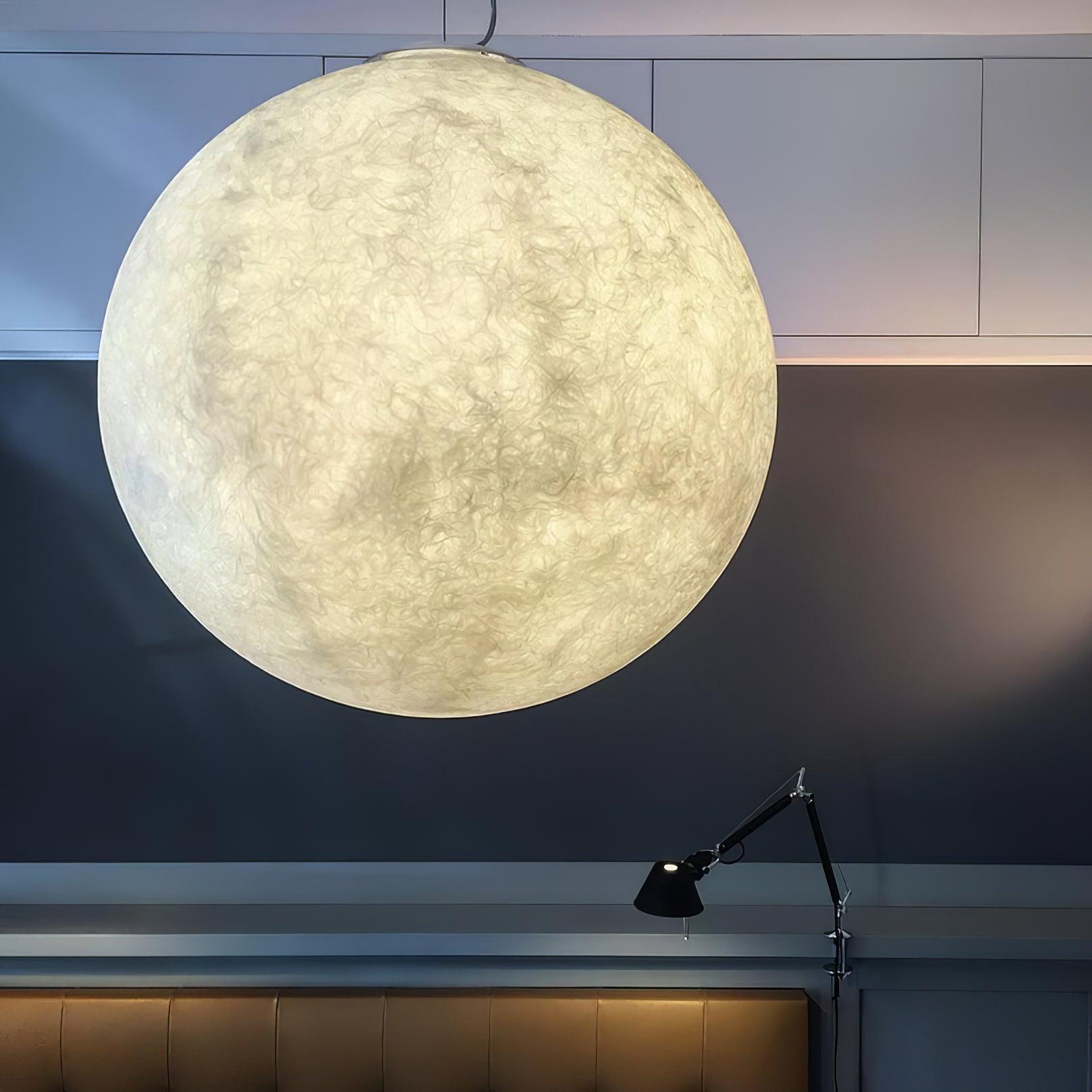 Mond Pendelleuchte Hängelampe für Esstisch – Realistisches Vollmond-Design in Verschiedenen Größen, E26/E27, Hardwired Installation 2