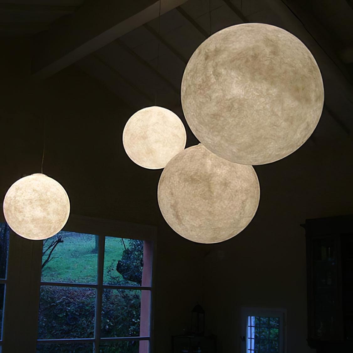 Mond Pendelleuchte Hängelampe für Esstisch – Realistisches Vollmond-Design in Verschiedenen Größen, E26/E27, Hardwired Installation 3