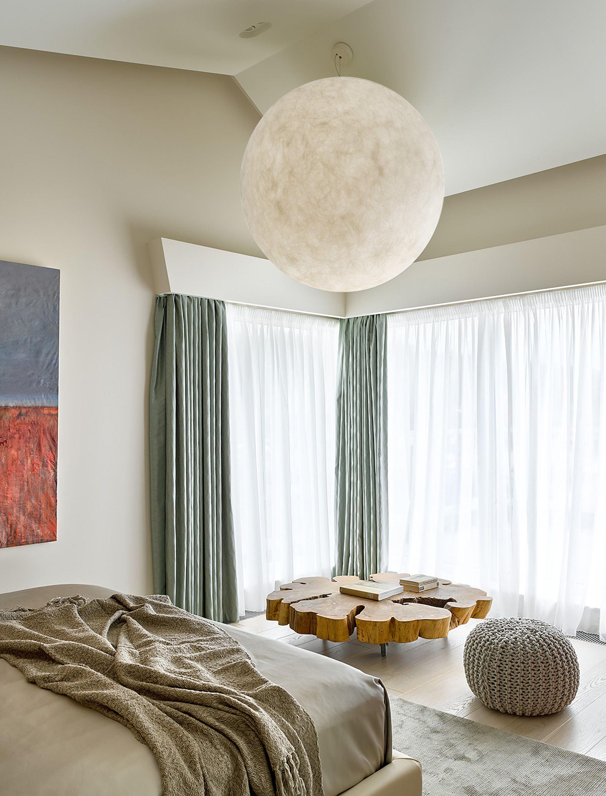 Mond Pendelleuchte Hängelampe für Esstisch – Realistisches Vollmond-Design in Verschiedenen Größen, E26/E27, Hardwired Installation 5