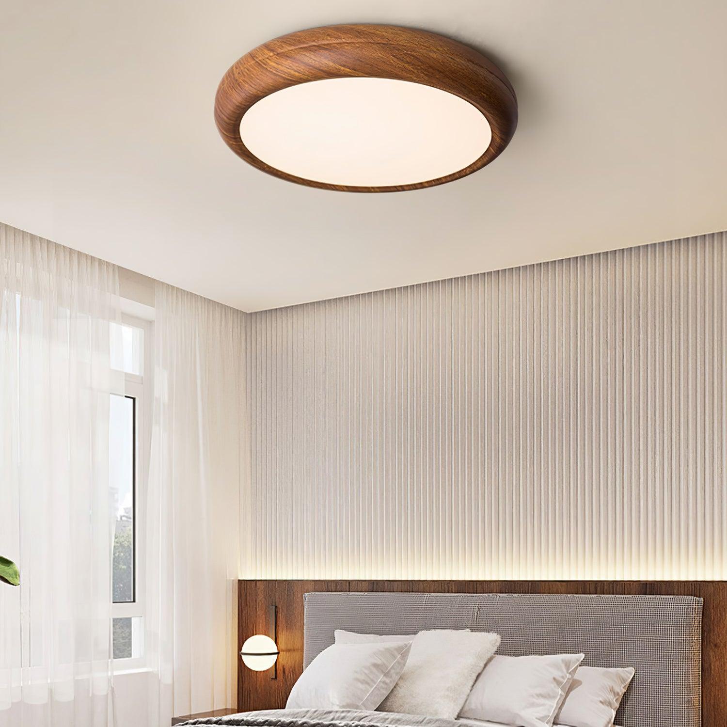 Nordic LED Deckenleuchte mit Holzmaserung für Wohnzimmer – Warmweiß 3000K, verschiedene Größen verfügbar 3