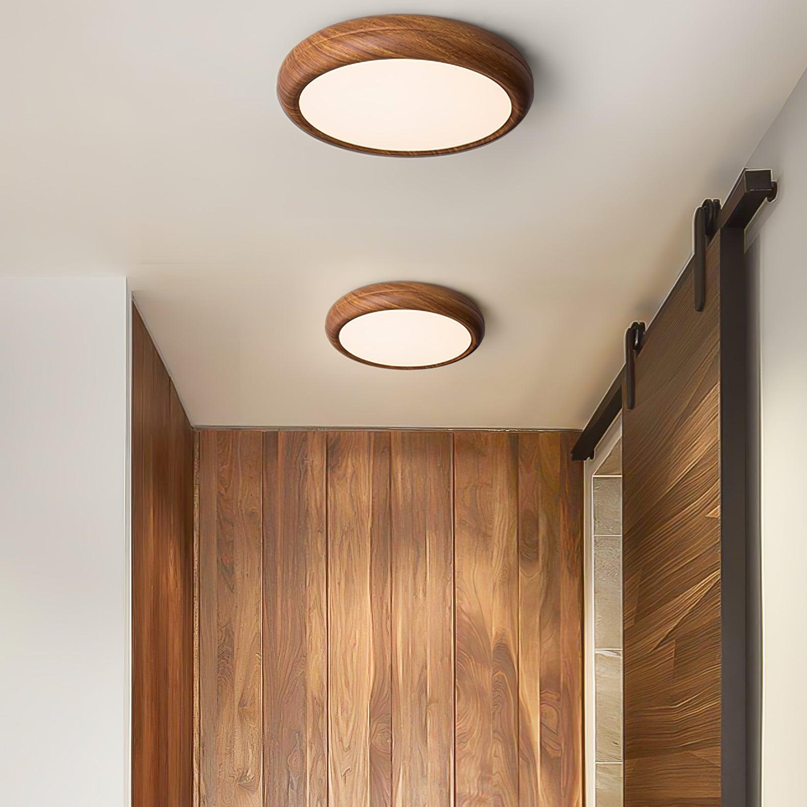 Nordic LED Deckenleuchte mit Holzmaserung für Wohnzimmer – Warmweiß 3000K, verschiedene Größen verfügbar 8