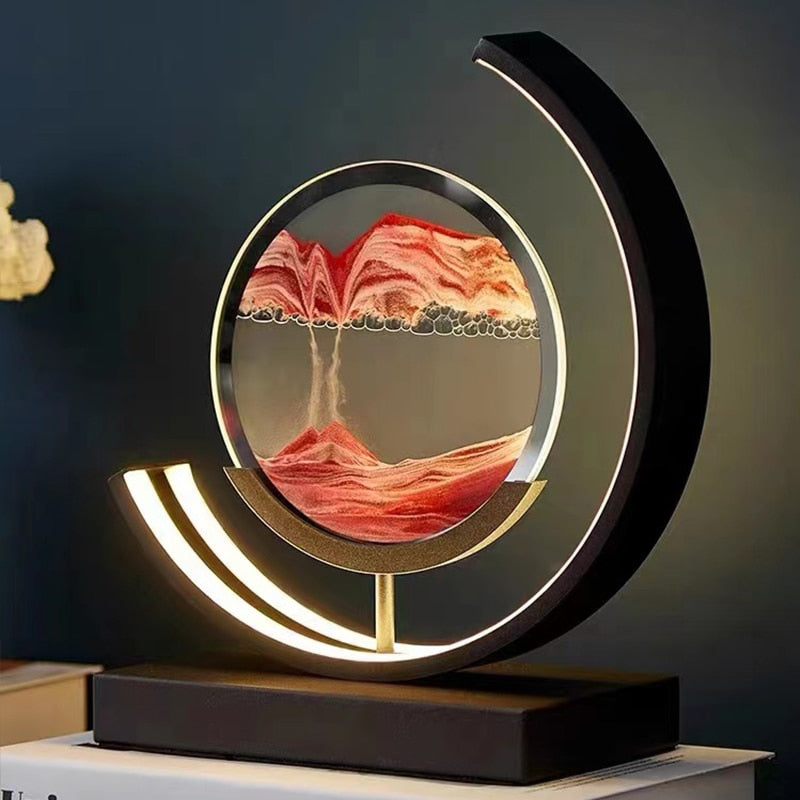 ZenSand | Sand Tischlampe – Beruhigendes LED-Design mit fließendem Sandmuster