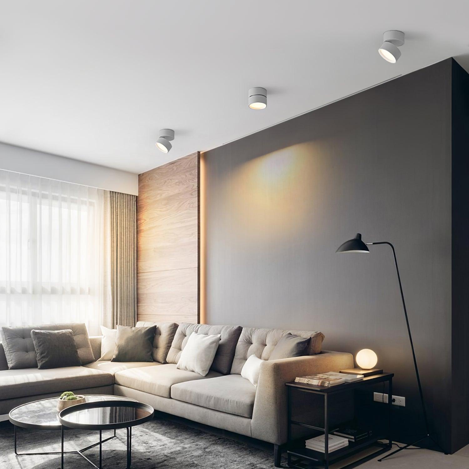 Verstellbare LED Deckenleuchte, 7W Warmweiß, Aluminium, 10cm – Moderne Deckenlampe für Wohnzimmer und Galerien 2