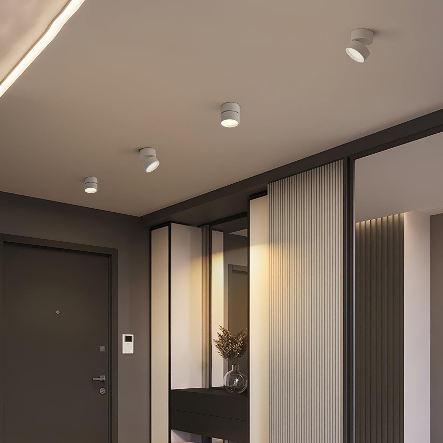 Verstellbare LED Deckenleuchte, 7W Warmweiß, Aluminium, 10cm – Moderne Deckenlampe für Wohnzimmer und Galerien 5