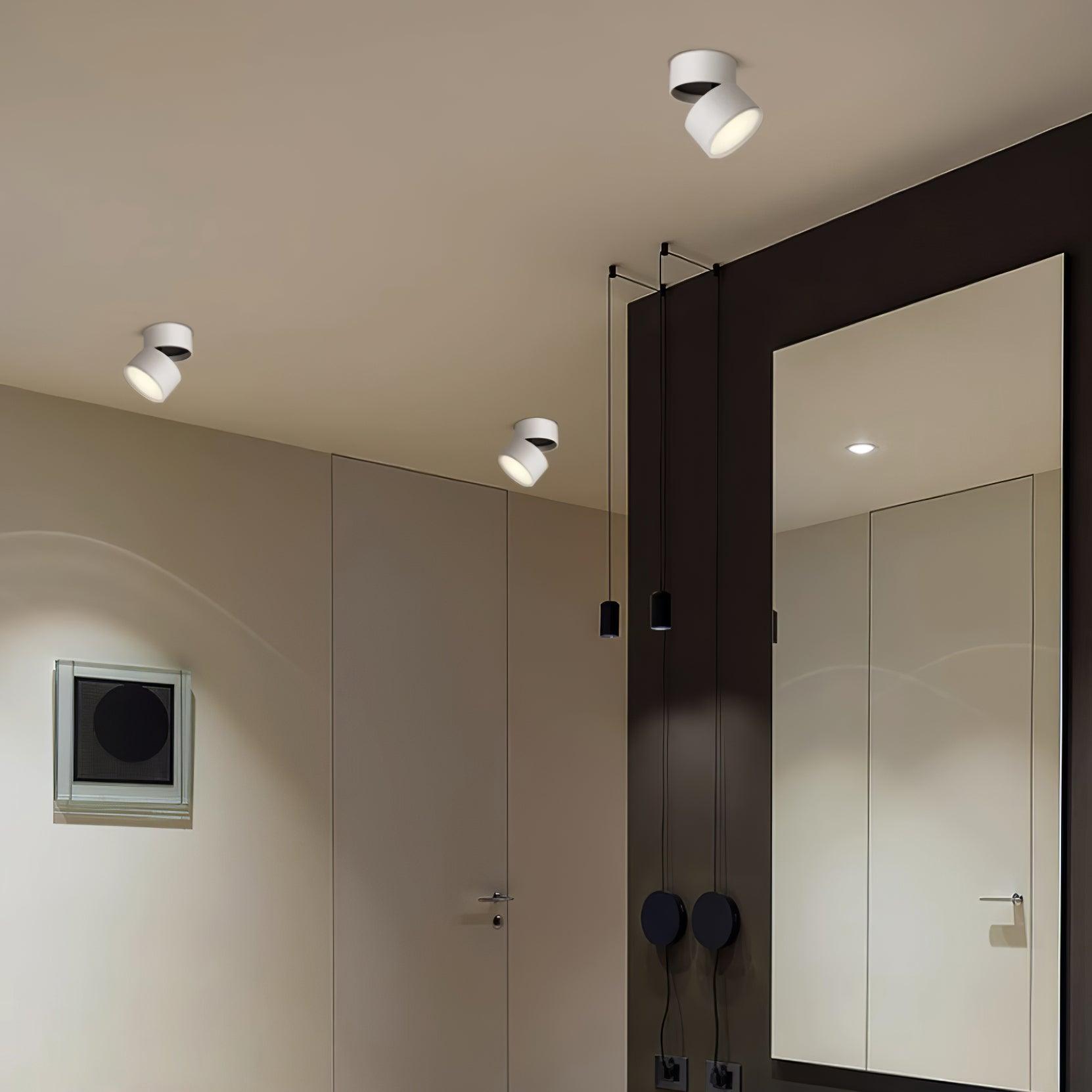 Verstellbare LED Deckenleuchte, 7W Warmweiß, Aluminium, 10cm – Moderne Deckenlampe für Wohnzimmer und Galerien 7