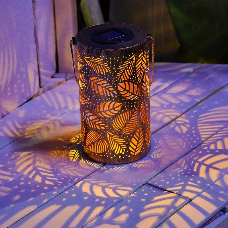 Dekorative Laterne mit Goldenen Blättern – Wetterfestes Windlicht für Innen und Außen, Elegantes Design für Gemütliches Ambiente 4