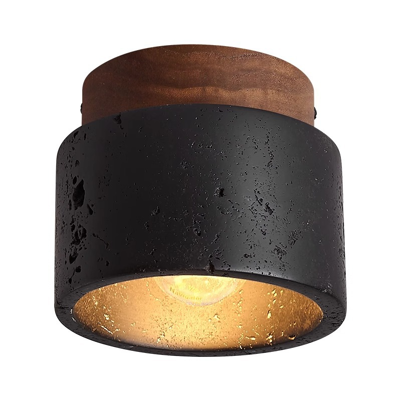 Elegante Deckenleuchte aus Schwarz Stein für Wohnzimmer – LED Deckenlampe mit Beruhigender Beleuchtung und Modernem Design 0