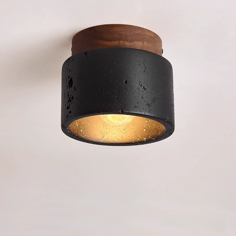 Elegante Deckenleuchte aus Schwarz Stein für Wohnzimmer – LED Deckenlampe mit Beruhigender Beleuchtung und Modernem Design 1