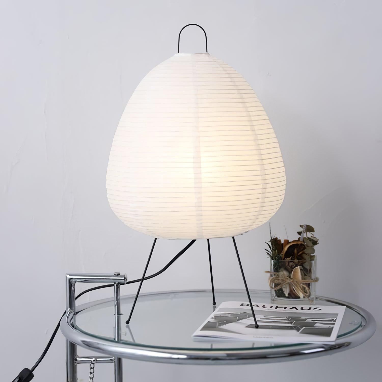 Elegante Dimmbar Tischlampe mit Gewölbtem Papierschirm – Ideal als Nachttischlampe oder Tischleuchte für Gemütliches Licht 0