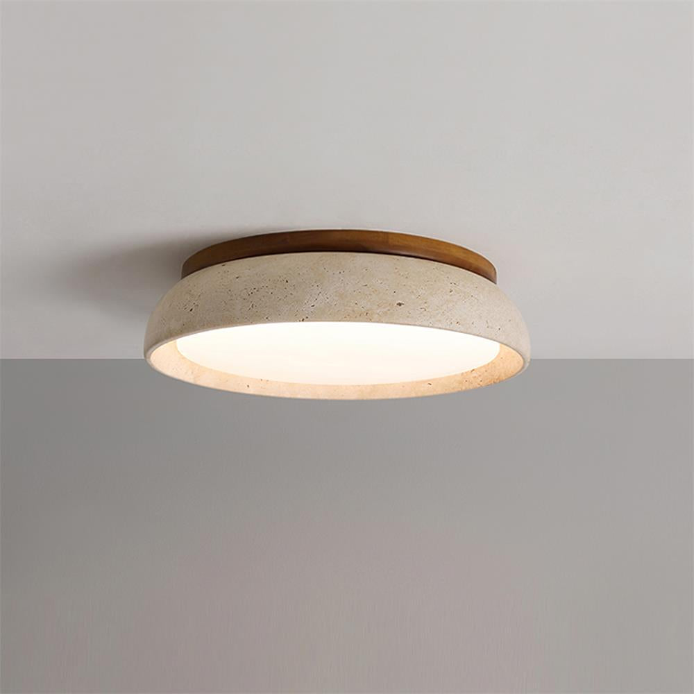 Elegante LED Deckenleuchte mit Travertin-Design für Wohnzimmer – Feuchtraumgeeignet, verschiedene Größen verfügbar 0