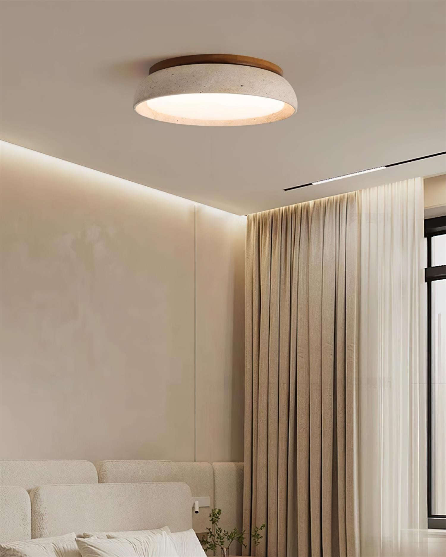 Elegante LED Deckenleuchte mit Travertin-Design für Wohnzimmer – Feuchtraumgeeignet, verschiedene Größen verfügbar 4