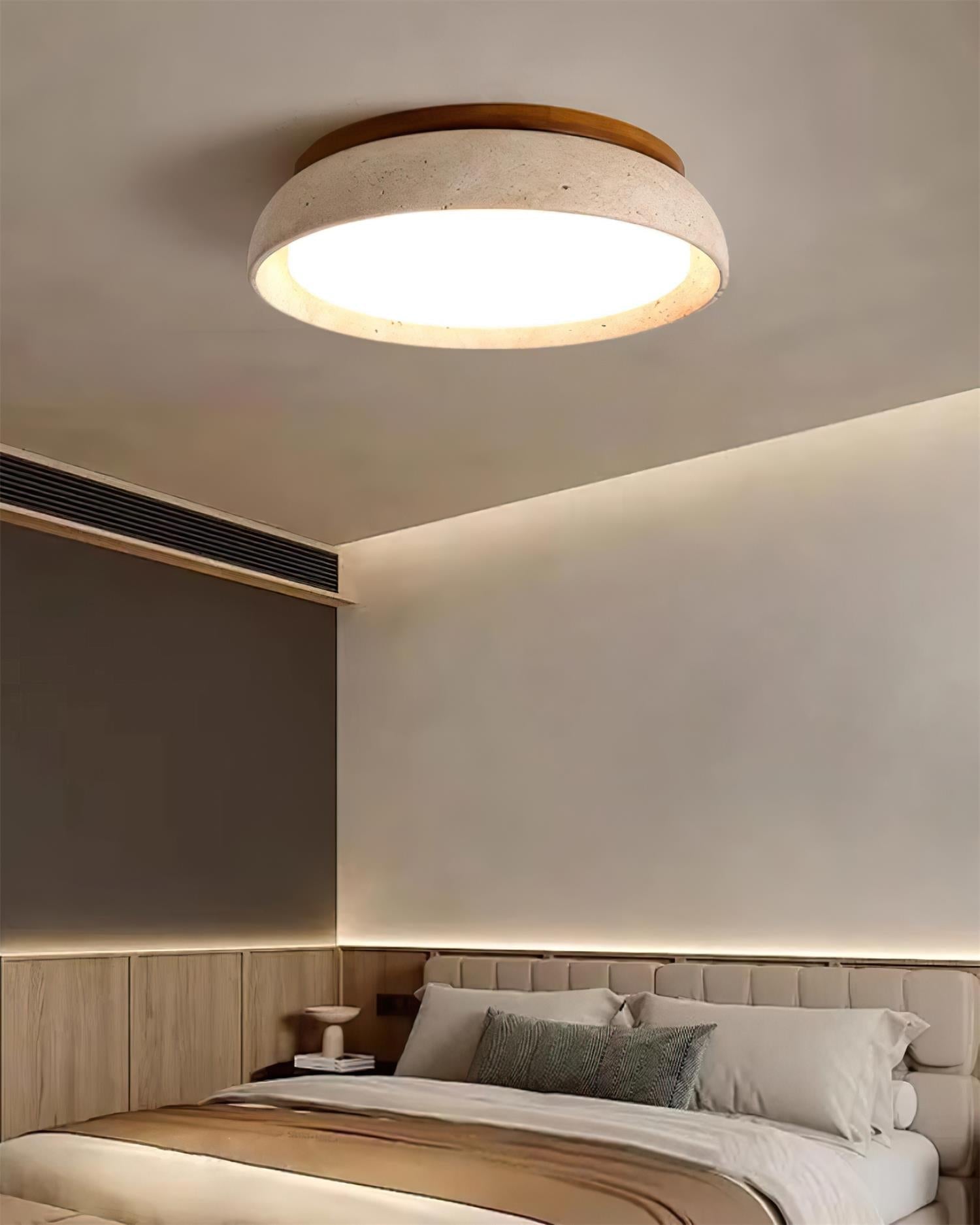 Elegante LED Deckenleuchte mit Travertin-Design für Wohnzimmer – Feuchtraumgeeignet, verschiedene Größen verfügbar 8