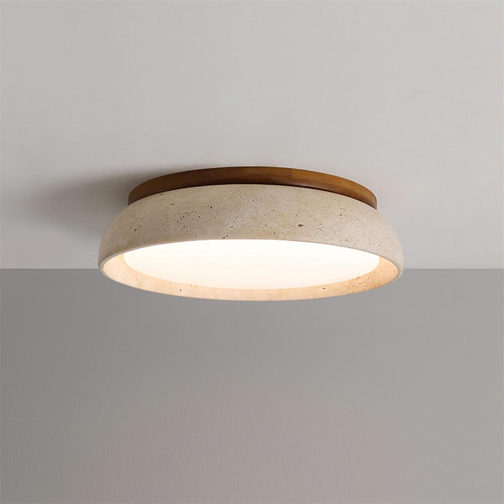 Elegante LED Deckenleuchte mit Travertin-Design für Wohnzimmer – Feuchtraumgeeignet, verschiedene Größen verfügbar 9