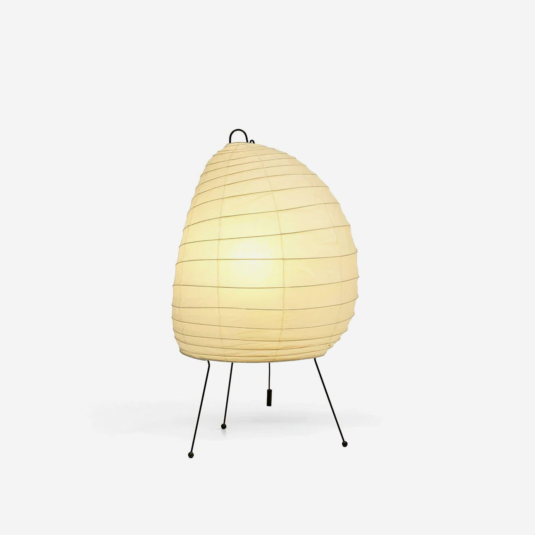 Elegante Tischlampe aus Washi-Papier mit Stahlbasis – Dimmbar, ideal als Nachttischlampe oder Tischleuchte für sanftes Licht 1