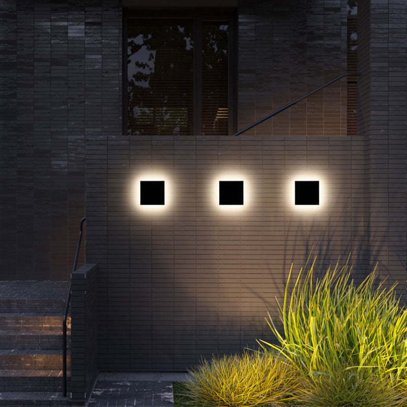 Minimalistische LED-Außenlampe IP65 Wetterfest – Runde und Rechteckige Aussenleuchten für Terrasse und Eingangsbereich 6