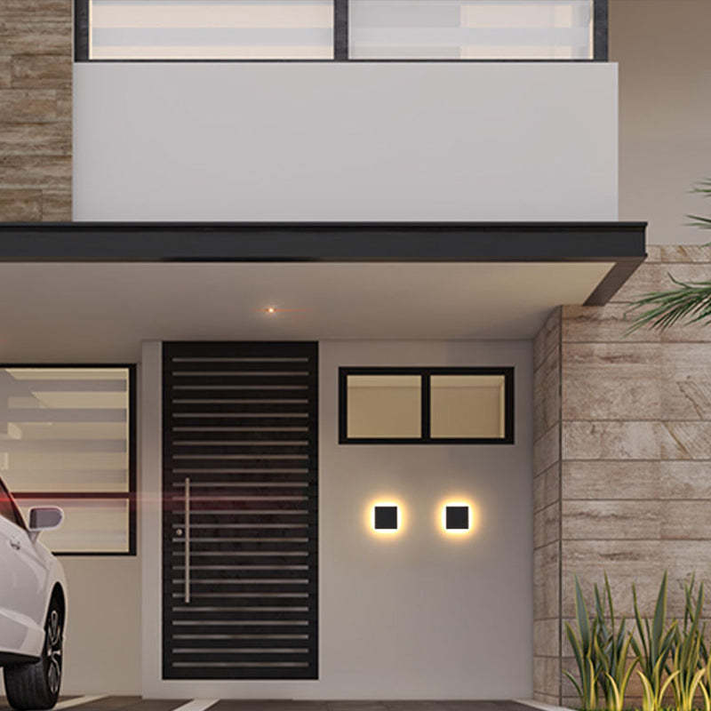 Minimalistische LED-Außenlampe IP65 Wetterfest – Runde und Rechteckige Aussenleuchten für Terrasse und Eingangsbereich 7