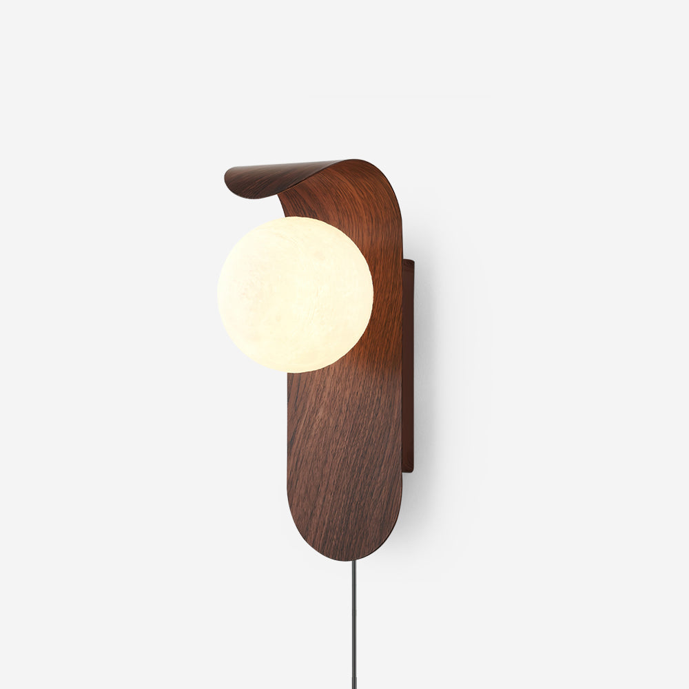 Moderne Frosted Acryl Wandlampe mit Holzsockel – Feuchtraum geeignet für Innen- und Außenbereich, sanfte Lichtdiffusion 1