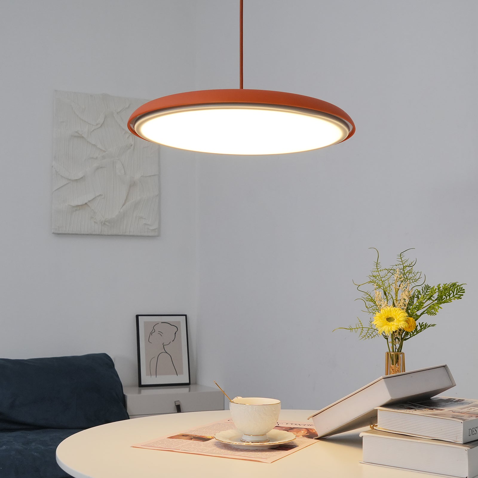 Moderne Macaron Pendelleuchte mit Einstellbarem LED-Licht für Esstisch – Hängelampe in mehreren Farben verfügbar 7