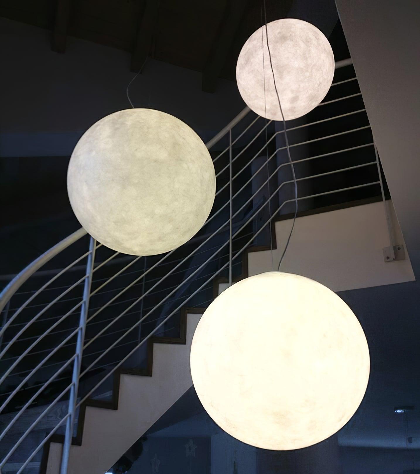 Mond Pendelleuchte Hängelampe für Esstisch – Realistisches Vollmond-Design in Verschiedenen Größen, E26/E27, Hardwired Installation 7