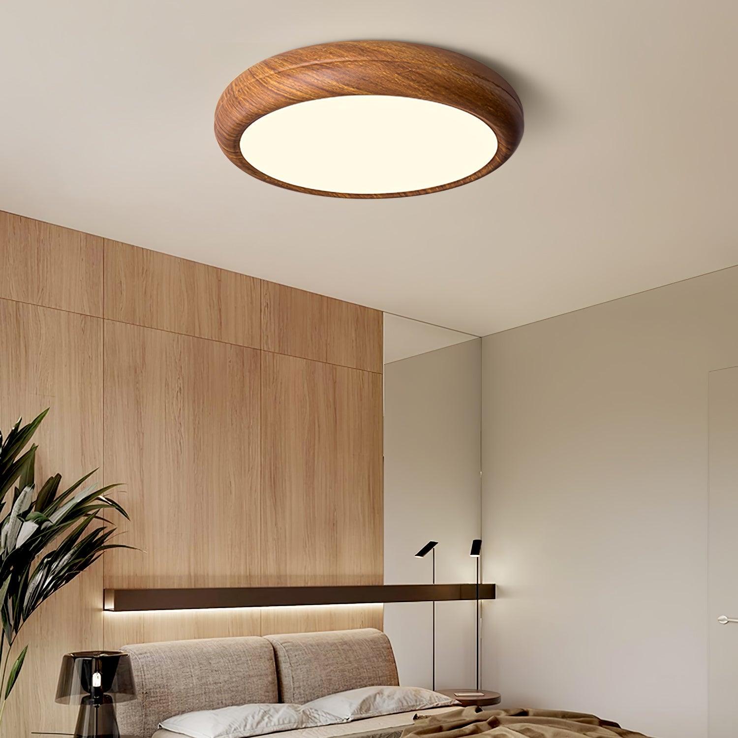 Nordic LED Deckenleuchte mit Holzmaserung für Wohnzimmer – Warmweiß 3000K, verschiedene Größen verfügbar 4
