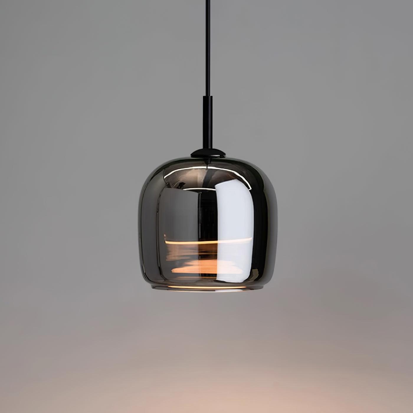 Pendelleuchte aus Schwarz Glas mit Integriertem LED für Esstisch – Moderne Hängelampe in Minimalistischem Design 0