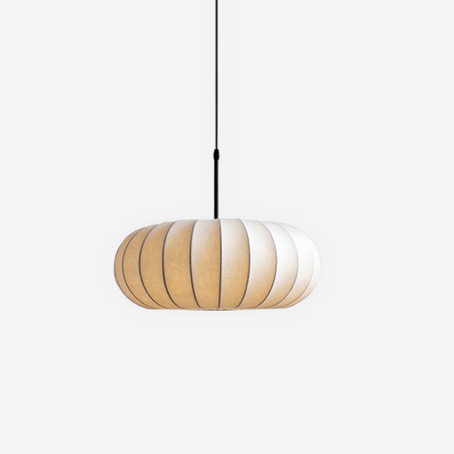 Pendelleuchte im Japanischen Minimalismus für Esstisch – Verstellbare Höhe, E26/E27 Kompatibel, Wabi-Sabi Stil, Weißer Stoffschirm 1