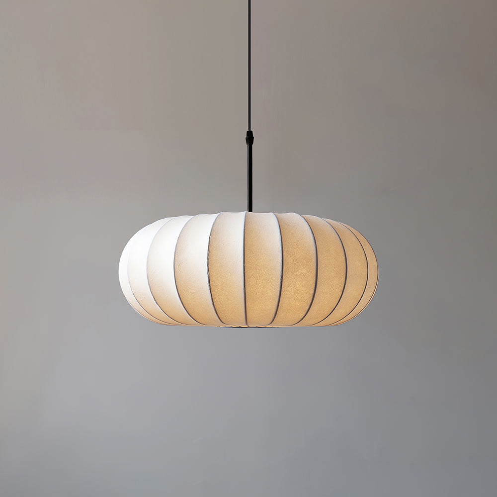 Pendelleuchte im Japanischen Minimalismus für Esstisch – Verstellbare Höhe, E26/E27 Kompatibel, Wabi-Sabi Stil, Weißer Stoffschirm 9