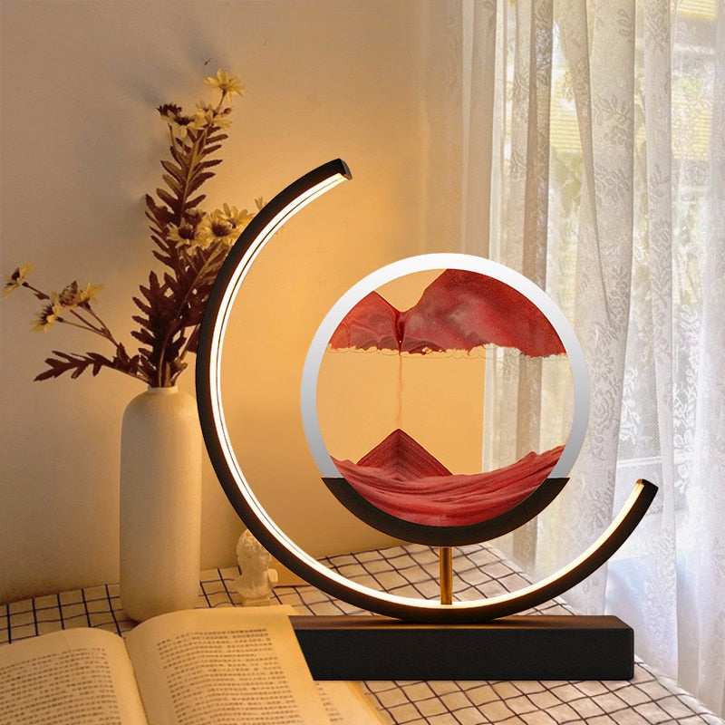 ZenSand | Sand Tischlampe – Beruhigendes LED-Design mit fließendem Sandmuster