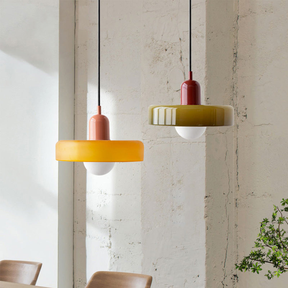 Vitréna Bauhaus Pendelleuchte für Esszimmer – Künstlerisches Design mit Harmonischer Lichtdiffusion, Ø 25cm, Verstellbare Aufhängung 1