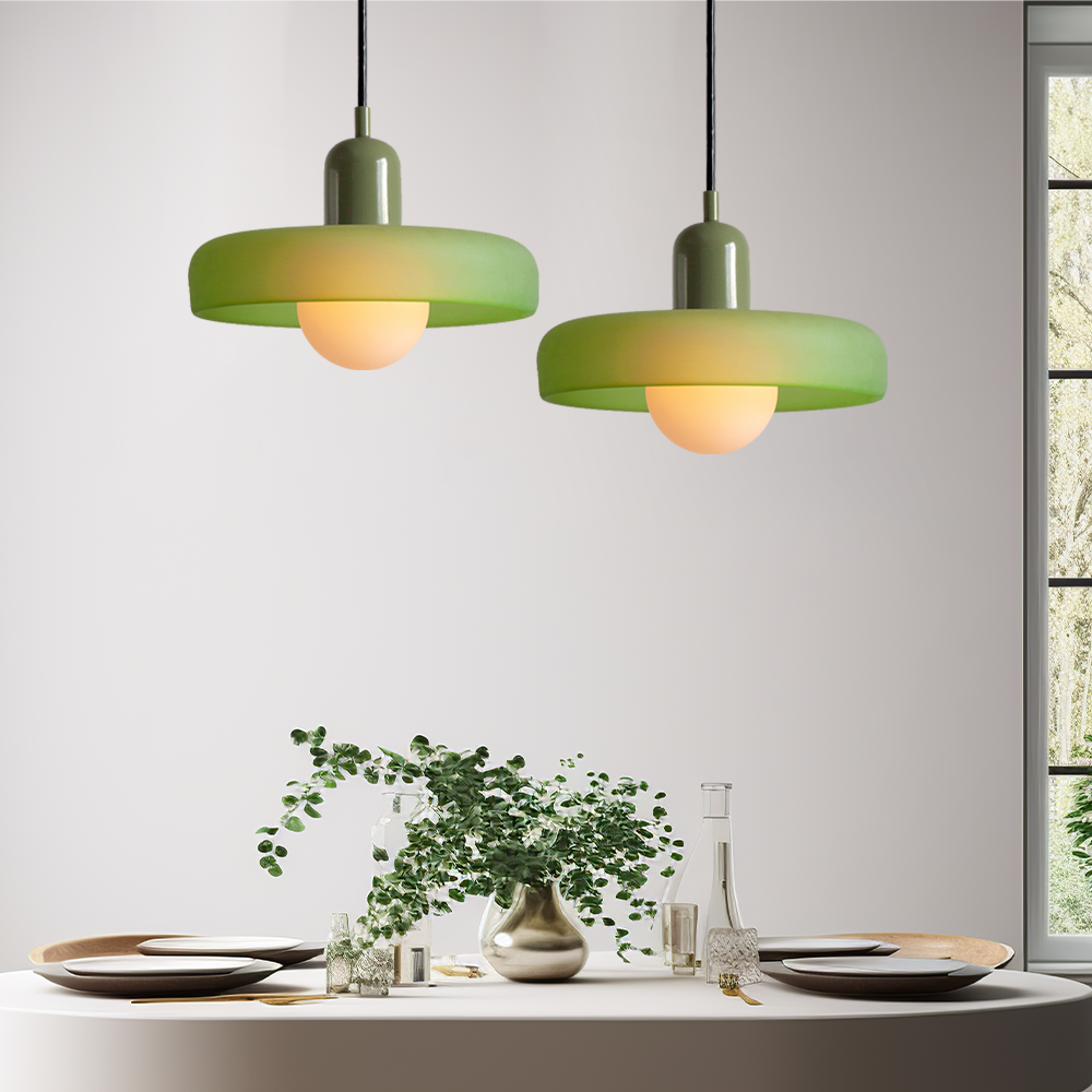 Vitréna Bauhaus Pendelleuchte für Esszimmer – Künstlerisches Design mit Harmonischer Lichtdiffusion, Ø 25cm, Verstellbare Aufhängung 15