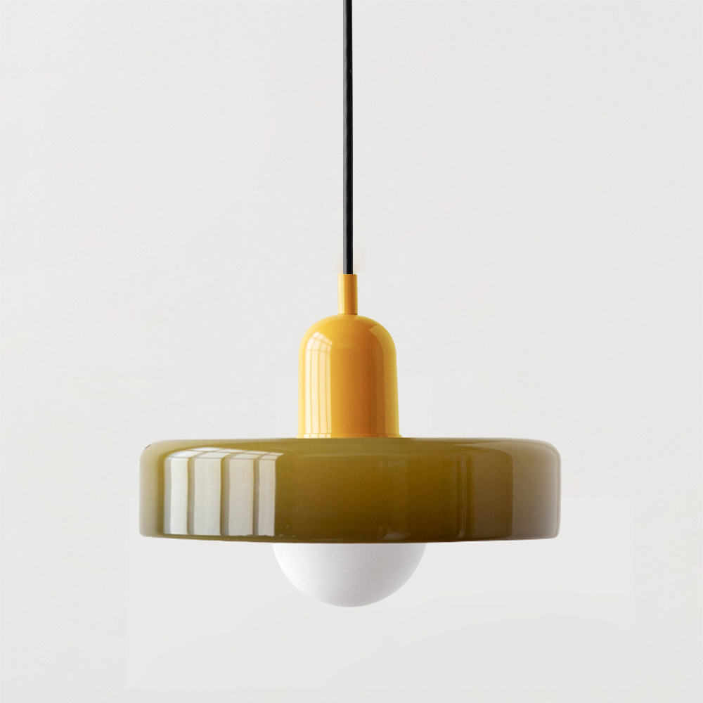 Vitréna Bauhaus Pendelleuchte für Esszimmer – Künstlerisches Design mit Harmonischer Lichtdiffusion, Ø 25cm, Verstellbare Aufhängung 20