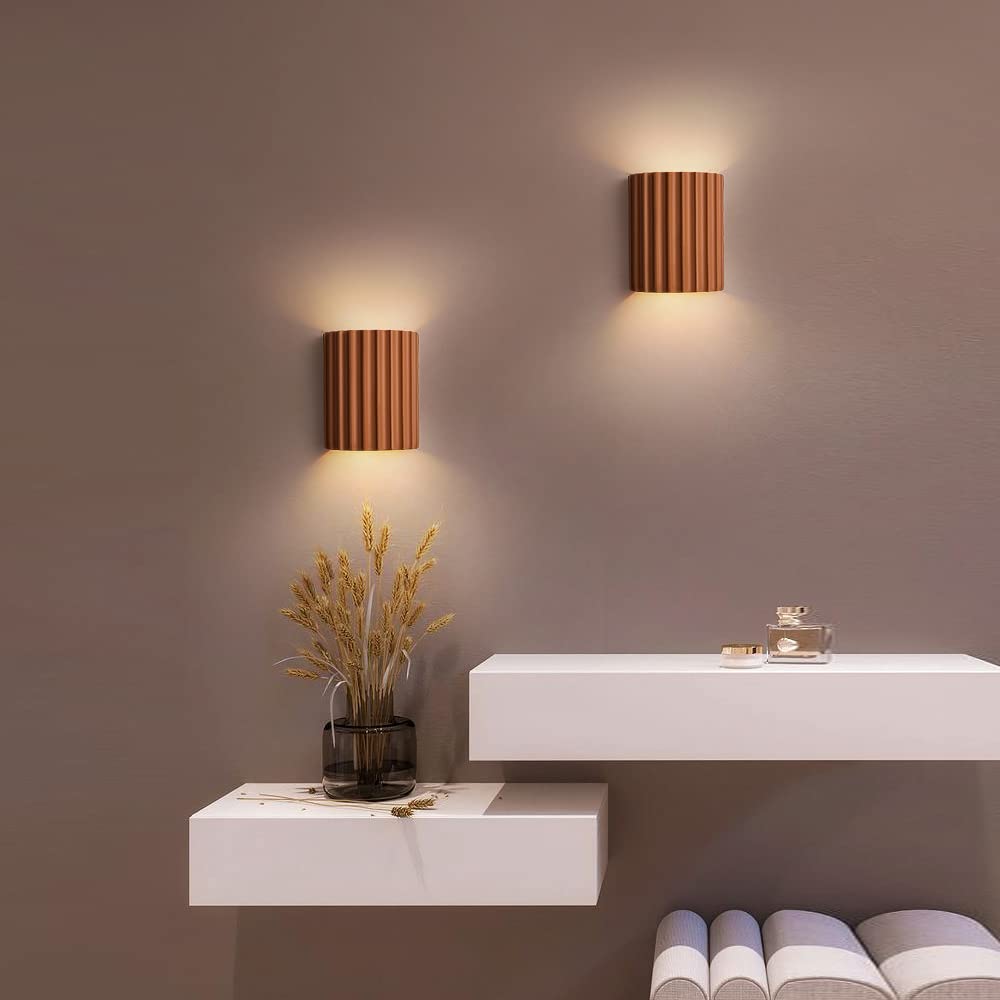 Wandlampe Wellen-Design – Elegante Wandleuchte für Wohnzimmer, Schlafzimmer und Büros, Moderne Beleuchtung, D14.8cm x H16.5cm 9