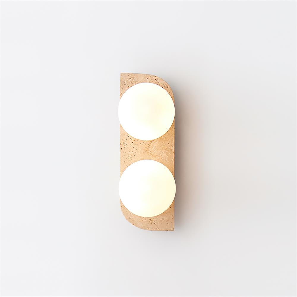 Wandleuchte aus Travertin – Minimalistische Wandlampe für Badezimmer und Innenräume, Feuchtigkeitsbeständig, G9 Fassung 9